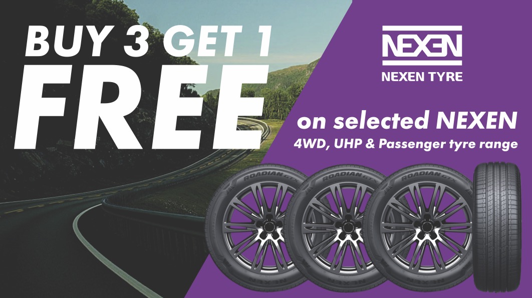 BUY 3 NEXEN 4WD, UHP, SUV or Passenger TYRES AND GET THE 4TH TYRE FREE
