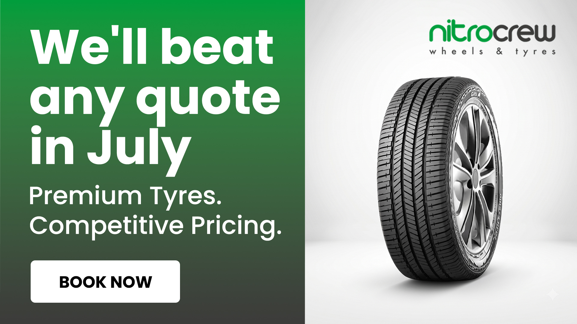 Nitro Crew Wheel & Tyres ‘BEST PRICE PROMISE’